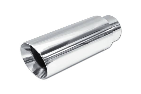 Street Style - Street Style - SS30013C12 Polished Stainless Double Wall Exhaust Tip - 4.0" 15° Angle Cut Outlet / 3.0" Inlet / 12.0" Length - Image 1