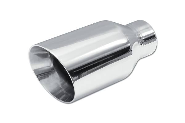 Street Style - Street Style - SS24113C Polished Stainless Double Wall Exhaust Tip - 4.0" Angle Cut Outlet / 2.25" Inlet / 8.0" Length - Image 1