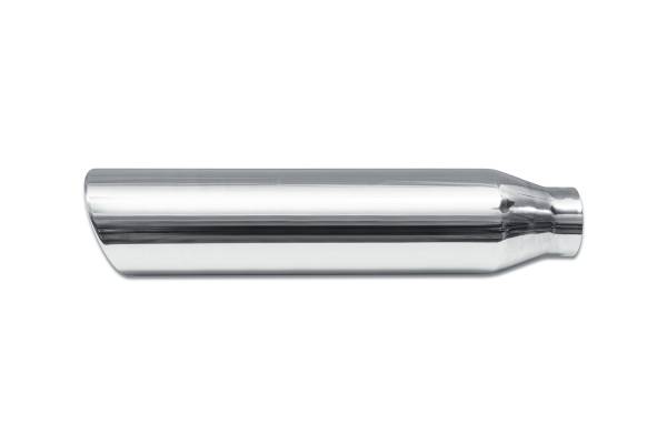 Street Style - Street Style - SS5718RAC Universal Polished Stainless Single Wall Exhaust Tip - 3.5" 15° Angle Cut Rolled Edge Outlet / 2.5" Inlet / 18.0" Length - Image 1
