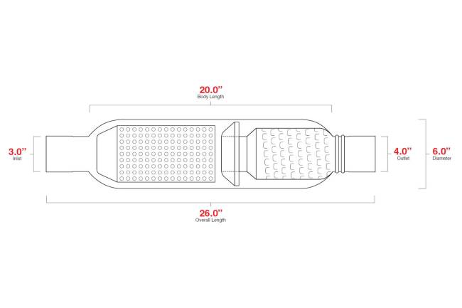 AERO Exhaust - AERO Exhaust - AT3030XL Stainless Steel TurbineXL Performance Muffler with Integrated Tip - 3.0" Center In / 4.0" Center Out - Image 3