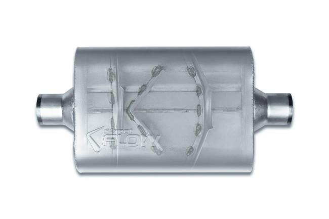 Street Flow - Street Flow - SF42440 2 Chamber 4"x9.5" Oval Body Muffler - 2.25" Center In / 2.25" Center Out - Image 2