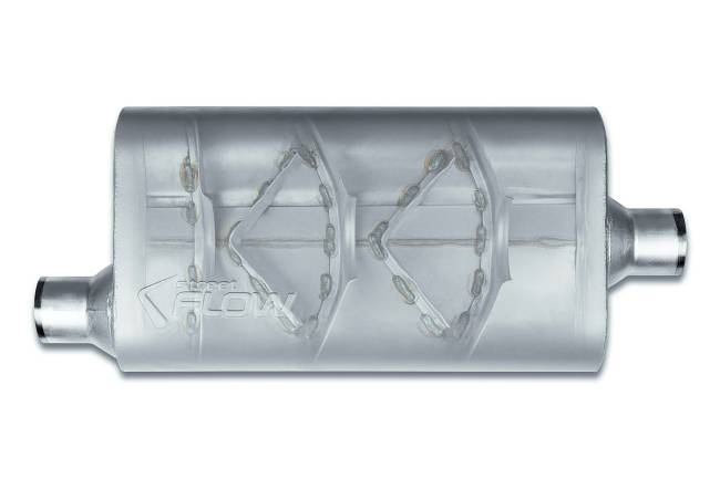 Street Flow - Street Flow - SF42551 3 Chamber 4"x9.5" Oval Body Muffler - 2.5" Offset In / 2.5" Center Out - Image 2