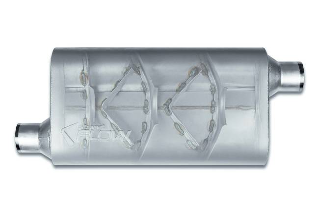 Street Flow - Street Flow - SF42553 3 Chamber 4"x9.5" Oval Body Muffler - 2.5" Offset In / 2.5" Offset Out - Image 2