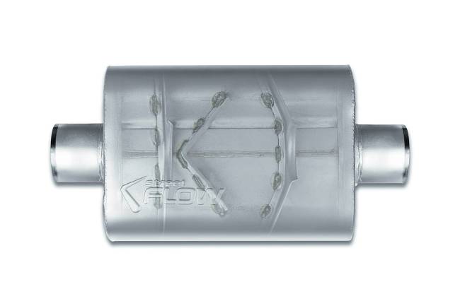 Street Flow - Street Flow - SF43040 2 Chamber 4"x9.5" Oval Body Muffler - 3.0" Center In / 3.0" Center Out - Image 2