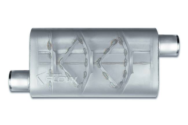 Street Flow - Street Flow - SF43053 3 Chamber 4"x9.5" Oval Body Muffler - 3.0" Offset In / 3.0" Offset Out - Image 2