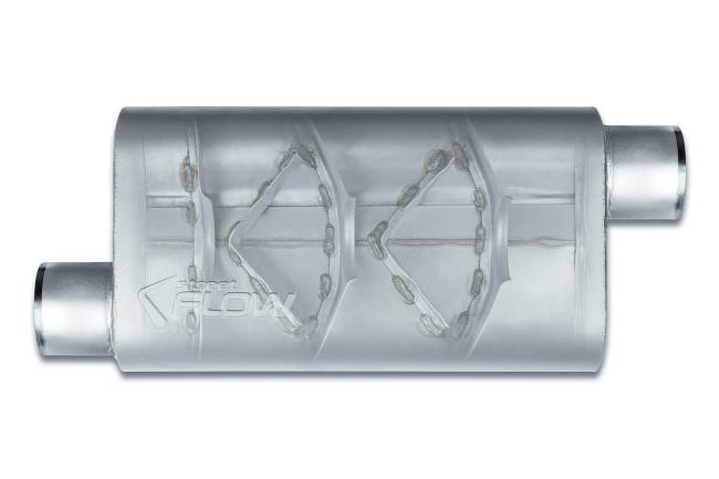 Street Flow - Street Flow - SF43553 3 Chamber 4"x9.5" Oval Body Muffler - 3.5" Offset In / 3.5" Offset Out - Image 2