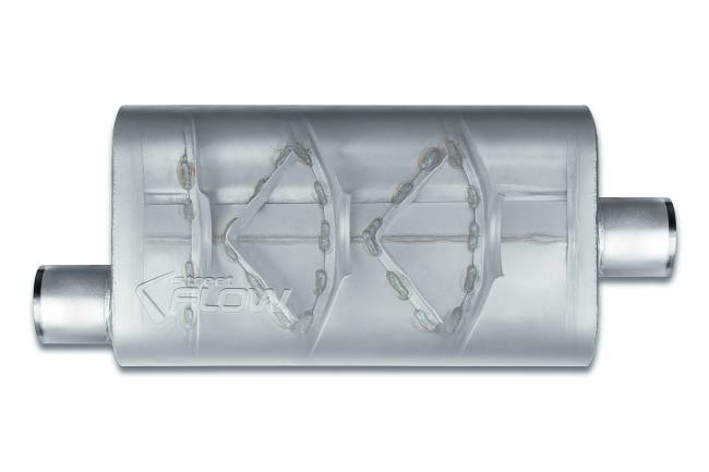Street Flow - Street Flow - SF53056 3 Chamber 4"x9.5" Oval Body Muffler - 3.0" Offset In / 3.0" Center Out - Image 2
