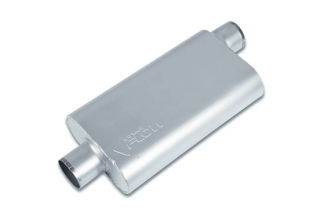 Street Flow - Street Flow - SF53057 3 Chamber 4"x9.5" Oval Body Muffler - 3.0" Center In / 3.0" Offset Out - Image 1