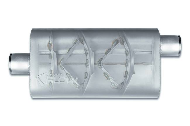 Street Flow - Street Flow - SF53057 3 Chamber 4"x9.5" Oval Body Muffler - 3.0" Center In / 3.0" Offset Out - Image 2
