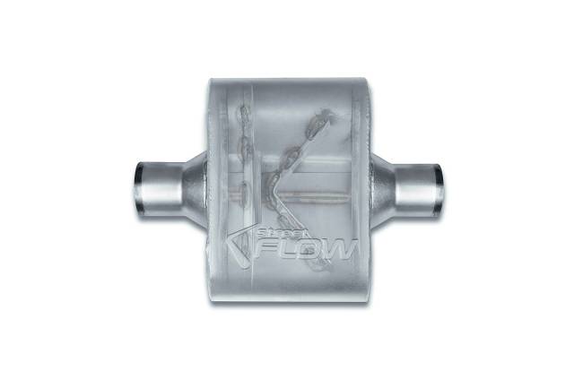 Street Flow - Street Flow - SF424109 1 Chamber 4"x9.5" Oval Body Muffler - 2.25" Center In / 2.25" Center Out - Image 2