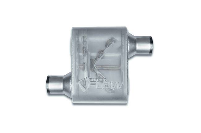 Street Flow - Street Flow - SF424111 1 Chamber 4"x9.5" Oval Body Muffler - 2.25" Offset In / 2.25" Offset Out - Image 2