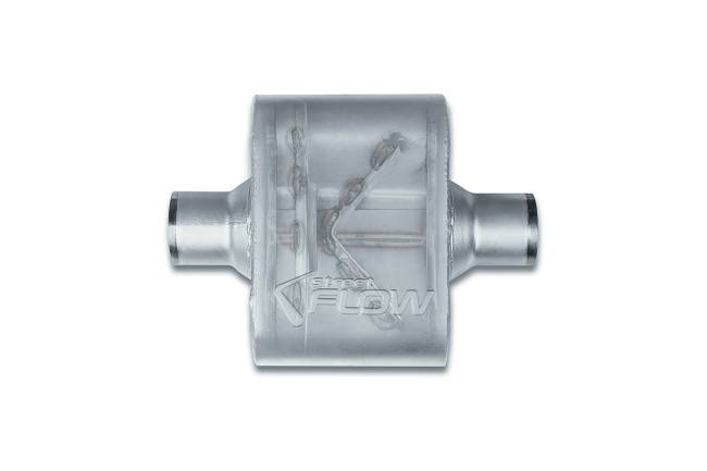 Street Flow - Street Flow - SF425109 1 Chamber 4"x9.5" Oval Body Muffler - 2.5" Center In / 2.5" Center Out - Image 2