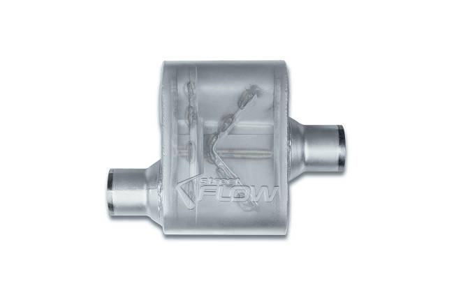 Street Flow - Street Flow - SF425110 1 Chamber 4"x9.5" Oval Body Muffler - 2.5" Offset In / 2.5" Center Out - Image 2