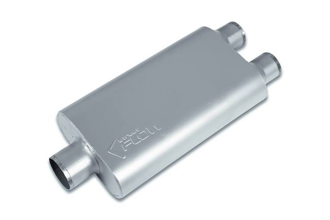 Street Flow - Street Flow - SF430502 3 Chamber 4"x9.5" Oval Body Muffler - 3.0" Center In / 2.5" Dual Out - Image 1