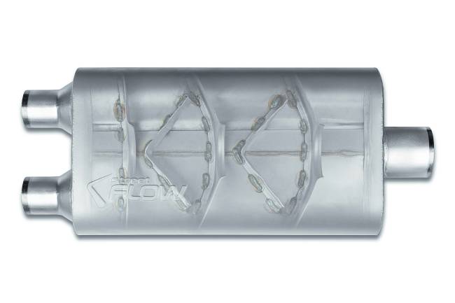Street Flow - Street Flow - SF524553 3 Chamber 4"x9.5" Oval Body Muffler - 2.25" Dual In / 3.0" Center Out - Image 2