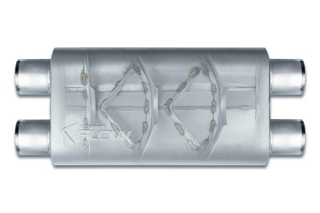 Street Flow - Street Flow - SF530554 3 Chamber 4"x9.5" Oval Body Muffler - 3.0" Dual In / 3.0" Dual Out - Image 2