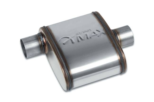 Street Max - Street Max - SM64110 Shortie Oval Body Exhaust Muffler  - 2.25" Offset In  / 2.25" Center Out - Image 1