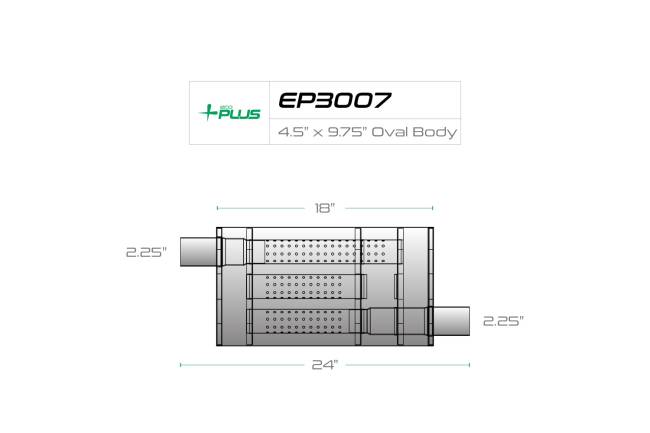 Eco Plus - Eco Plus - EP3007 4.5" x 9.75" Oval Body Muffler - 2.25" Offset In / 2.25" Offset Out - Image 2