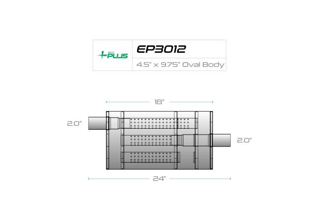Eco Plus - Eco Plus - EP3012 4.5" x 9.75" Oval Body Muffler - 2" Offset In / 2" Center Out - Image 2
