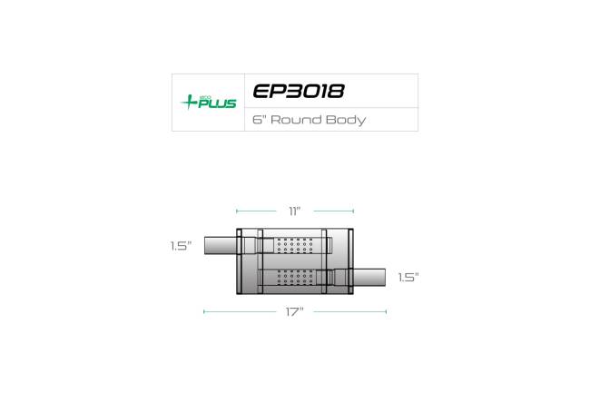 Eco Plus - Eco Plus - EP3018 6" Round Body Muffler - 1.5" Offset In / 1.5" Offset Out - Image 2