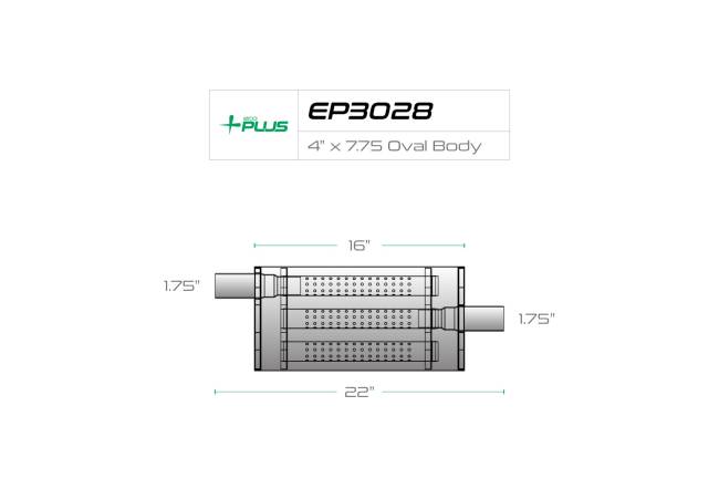Eco Plus - Eco Plus - EP3028 4" x 7.75" Oval Body Muffler - 1.75" Offset In / 1.75" Center Out - Image 2
