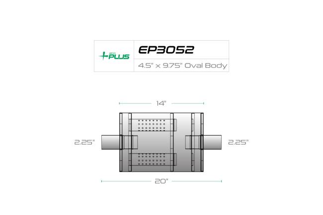 Eco Plus - Eco Plus - EP3052 4.5" x 9.75" Oval Body Muffler - 2.25" Center In / 2.25" Center Out - Image 2