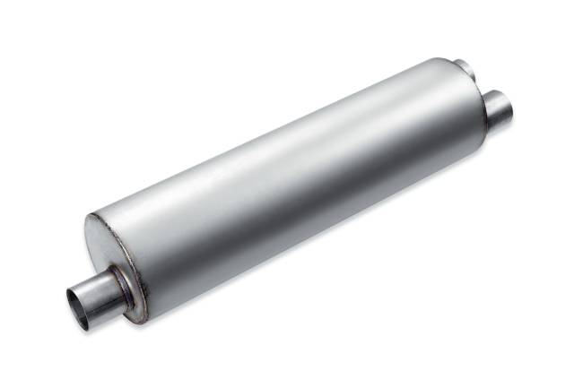 Premium Duty - Premium Duty - PD714 7" Round Body Muffler - 2.5" Dual In 2.5" Offset Out - Image 1