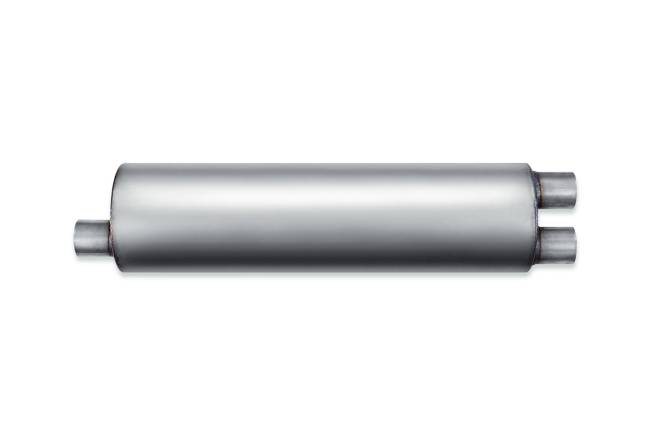 Premium Duty - Premium Duty - PD709 7" Round Body Muffler - 2.25" Dual In 2.25" Offset Out - Image 2