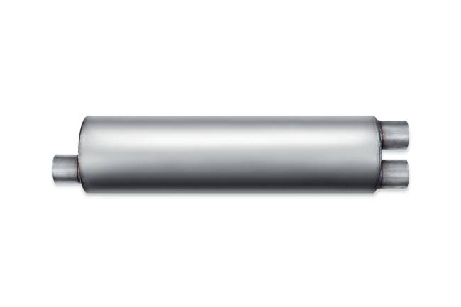 Premium Duty - Premium Duty - PD714 7" Round Body Muffler - 2.5" Dual In 2.5" Offset Out - Image 2