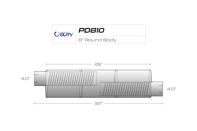 Premium Duty - Premium Duty - PD810 8" Round Body Muffler - 4" Offset In 4" Offset Out - Image 3