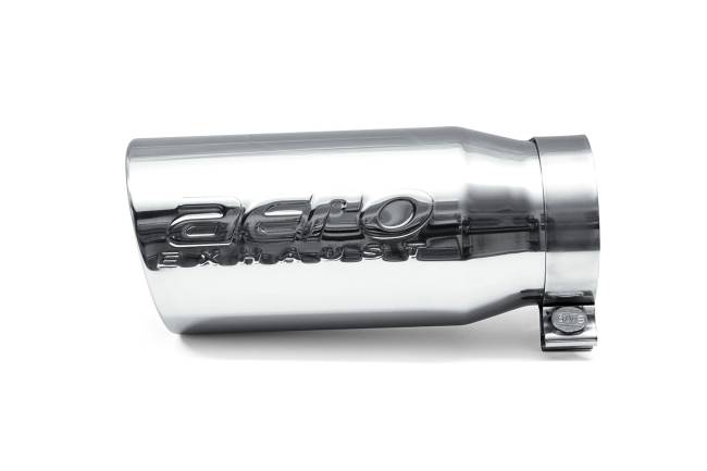 AERO Exhaust - AERO Exhaust - 10117 Polished Stainless Exhaust Tip - 5.0" Angle Cut Rolled Edge Outlet / 4.0" Bolt-on Inlet / 11.5" Length - Image 2