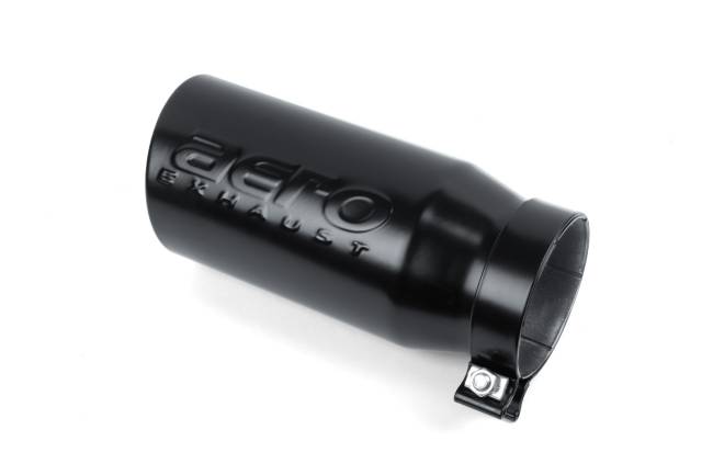 AERO Exhaust - AERO Exhaust - 10118 Black Powder Coat Exhaust Tip - 5.0" Angle Cut Rolled Edge Outlet / 4.0" Bolt-on Inlet / 11.5" Length - Image 3