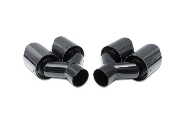 Street Style - Street Style - SS4025116CF Carbon Fiber Dual Exhaust Tips - 4.0" Angle Cut Outlets / 2.5" Inlet / 10.0" Length - Driver & Passenger Side Pair - Image 2