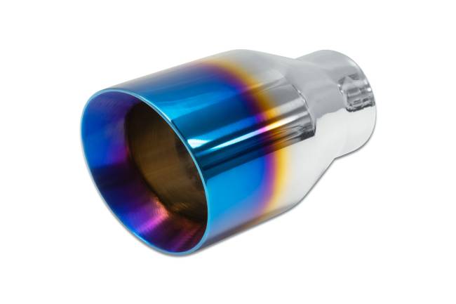 Street Style - Street Style - SS201BF Blue Flame Double Wall Exhaust Tip - 4.0" Angle Cut Outlet / 2.5" Inlet / 7.0" Length - Image 1