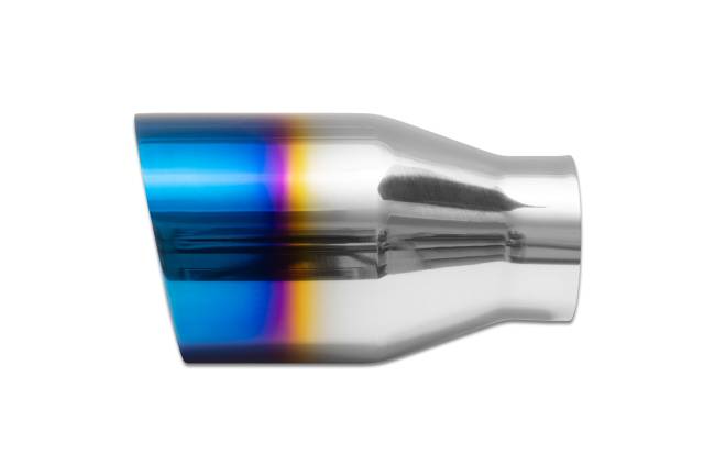 Street Style - Street Style - SS201BF Blue Flame Double Wall Exhaust Tip - 4.0" Angle Cut Outlet / 2.5" Inlet / 7.0" Length - Image 2