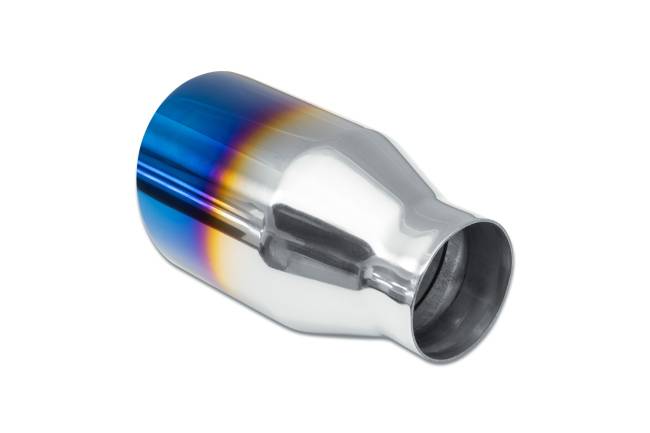Street Style - Street Style - SS201BF Blue Flame Double Wall Exhaust Tip - 4.0" Angle Cut Outlet / 2.5" Inlet / 7.0" Length - Image 3