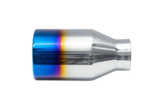 Street Style - Street Style - SS205BF Blue Flame Double Wall Exhaust Tip - 4.0" Straight Cut Outlet / 2.25" Inlet / 7.0" Length - Image 2