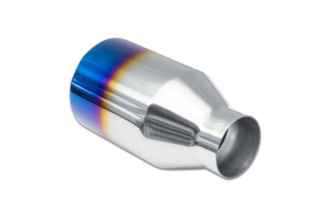 Street Style - Street Style - SS205BF Blue Flame Double Wall Exhaust Tip - 4.0" Straight Cut Outlet / 2.25" Inlet / 7.0" Length - Image 3