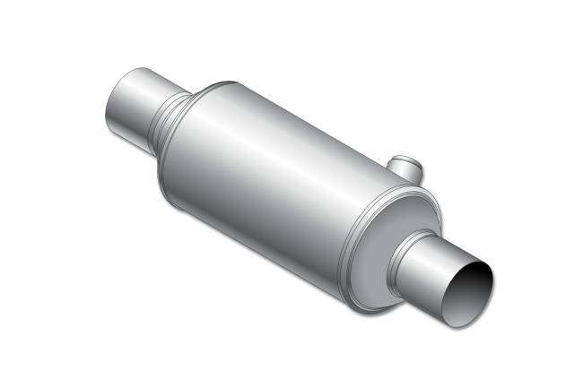 R-CAT - R-CAT - 1104 Series 1 Federal EPA-Compliant Catalytic Converter 4.0” Round Body 14.0” Length - 2.0" In/Out - Image 1