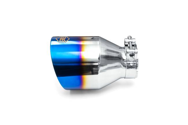 AERO Exhaust - AERO Exhaust - 10128 Blue Flame Double Wall Exhaust Tip - 4.5" Angle Cut Outlet / 2.5" Inlet / 7.0" Length - Image 2