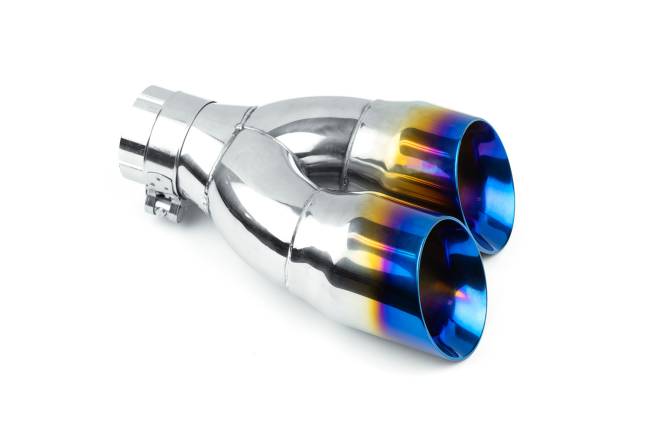 AERO Exhaust - AERO Exhaust - 10130 Dual Blue Flame Double Wall Exhaust Tip - 3.0" Angle Cut Outlet / 2.25" Inlet / 9.25" Length - Driver Side - Image 3