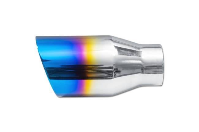 Street Style - Street Style - SS202BF Blue Flame Double Wall Exhaust Tip - 3.5" Angle Cut Outlet / 2.25" Inlet / 7.0" Length - Image 2