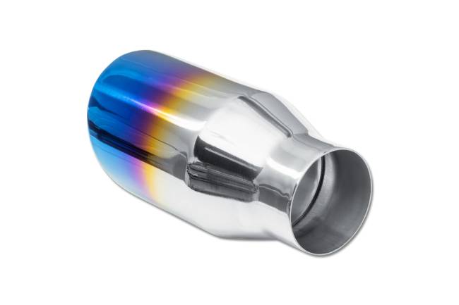 Street Style - Street Style - SS202BF Blue Flame Double Wall Exhaust Tip - 3.5" Angle Cut Outlet / 2.25" Inlet / 7.0" Length - Image 3