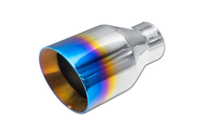 Street Style - Street Style - SS203BF Blue Flame Double Wall Exhaust Tip - 4.0" Angle Cut Outlet / 2.25" Inlet / 7.0" Length - Image 1