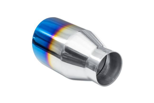 Street Style - Street Style - SS210BF Blue Flame Double Wall Exhaust Tip - 4.5" Angle Cut Outlet / 2.5" Inlet / 7.0" Length - Image 3
