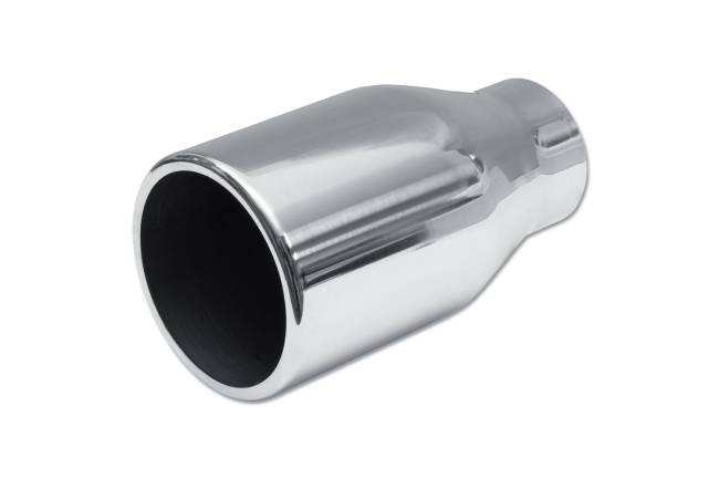 Street Style - Street Style - SS2540725 Polished Stainless Single Wall Exhaust Tip - 4.0 Straight Cut Rolled Edge Outlet / 2.5" Inlet / 7.25" Length - Image 1