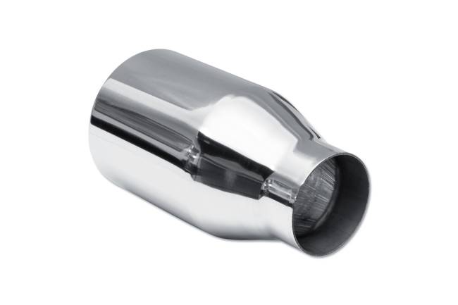 Street Style - Street Style - SS2540725 Polished Stainless Single Wall Exhaust Tip - 4.0 Straight Cut Rolled Edge Outlet / 2.5" Inlet / 7.25" Length - Image 3