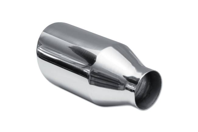 Street Style - Street Style - SS254590 Polished Stainless Double Wall Exhaust Tip - 4.5" Angle Cut Outlet / 2.5" Inlet / 9.0" Length - Image 3