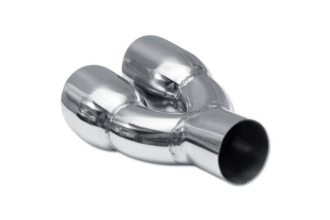 Street Style - Street Style - SS2253085 Polished Stainless Double Wall Dual Exhaust Tip - 3.0" Angle Cut Outlets / 2.25" Inlet / 8.5" Length - Passenger Side - Image 3