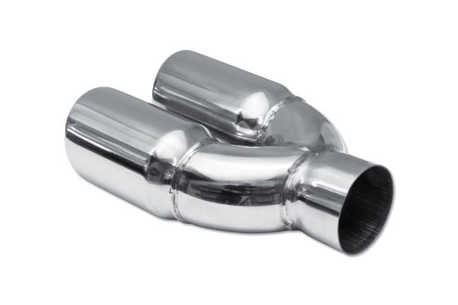 Street Style - Street Style - SS253095 Polished Stainless Double Wall Dual Exhaust Tip - 3.0" Angle Cut Outlets / 2.5" Inlet / 9.5" Length - Non-Staggered - Image 3